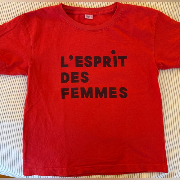 Clare V Tops - Clare V L’ Espirit Des Femmes Red graphic tee size xs